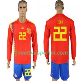 Spanje Isco 22 Thuis Shirt WK voetbal 2018 L/S